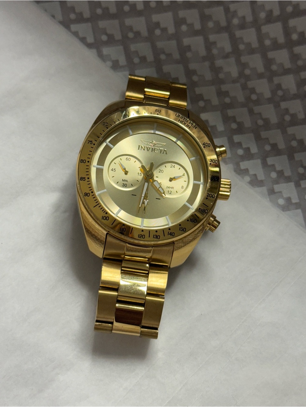 Invicta Gold Stainless Steel Chronograph Watch